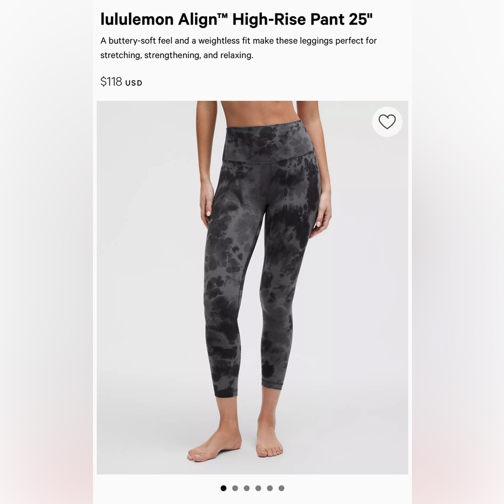 lululemon Align™ High-Rise Pant 25" size 10